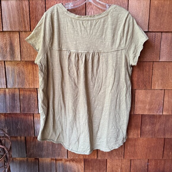 EUC Sundance Perfect Tee Babydoll Rolled Hem Olive Short Sleeve in Women's XL - Picture 6 of 8